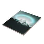 Carreau Snowy mountain mysterious blue neon light (Côté)