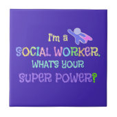Carreau Social Worker, Pastel Text Funky Design (Devant)