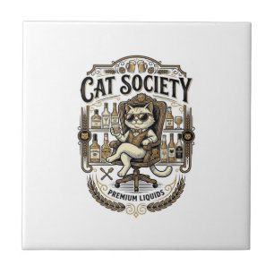 Carreau Société de chats Bar à alcool humour Vintage vecte