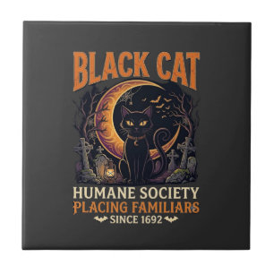Carreau Société humanitaire du chat noir Halloween Croissa