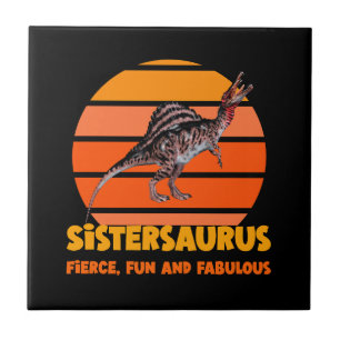 Carreau Sœurs drôles Sœursaurus Dino Humour pour sœurs Des