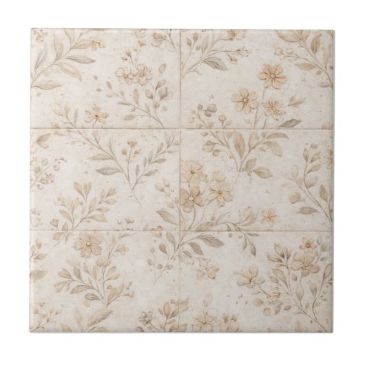 Carreau Soft Botanical Seamless Timeless Ceramic Tile (Devant)