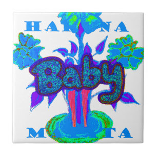 Carreau Soft Cyan Blue Flower Art : A Baby's Touch.