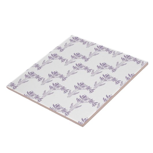 Carreau Soft Lavender Botanical Pattern Tile (Côté)