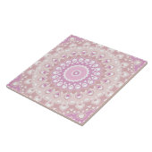 Carreau Soft Pink Mandala with Heart and Petal Motifs (Côté)