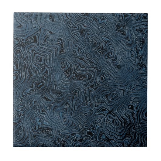 Carreau Soie fausse moirée ondulée bleu sarcelle riche (Devant)