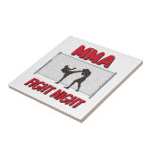 Carreau Soirée de combat de MMA texte et silhouette de deu (Côté)