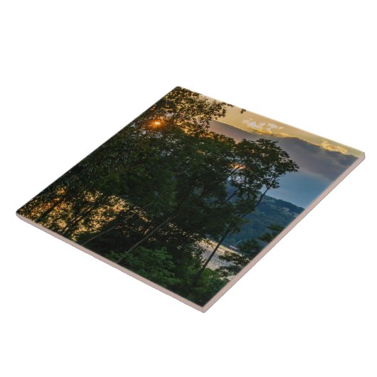 Carreau Soirée d'été de la rivière Hudson (Côté)