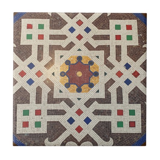 Carreau Sol en mosaïque ancienne à Milan - art italien (Devant)