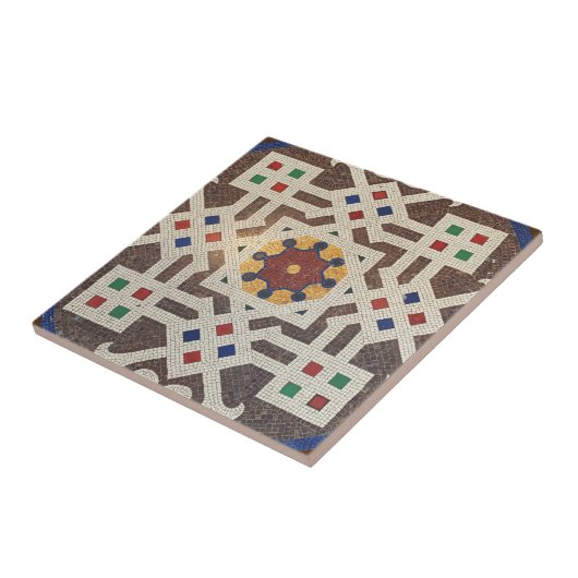 Carreau Sol en mosaïque ancienne à Milan - art italien (Côté)