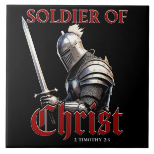 Carreau Soldat du Christ 2 Timothée 2:3 Bible chrétienne