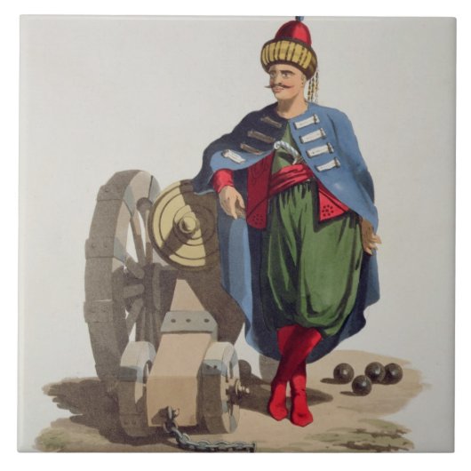 Carreau Soldat turc, des 'costumes du divers national (Devant)