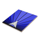 Carreau Soleil Art déco en bleu (Côté)