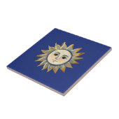 Carreau Soleil céleste avec visage or et bleu foncé (Côté)