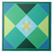Carreau Soleil Citrus dans le Morroccan bleu vert citron c (Devant)