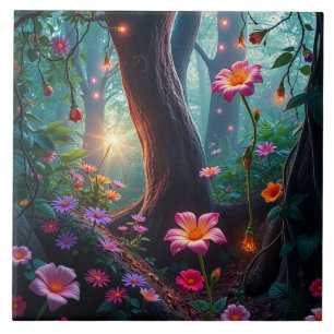 Carreau Soleil dans une forêt de fées lunaires