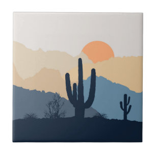 Carreau Soleil désert bleu et beige