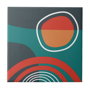 Carreau Soleil et arc-en-ciel bleu rouge blanc artwork boh