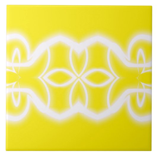 Carreau soleil jaune et blanc sur la tuile (Devant)