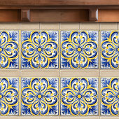 Carreau Soleil Majolica Royal Bleu Vibrant Jaune