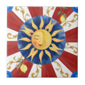 Carreau soleil sicilien, majolica, (Devant)