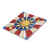 Carreau soleil sicilien, majolica, (Côté)