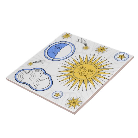 Carreau Soleil vintage et Lune (Côté)