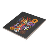 Carreau Sorcière de cuisine de dame de déjeuner d'Hallowee (Côté)