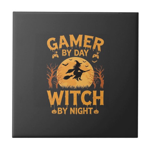 Carreau Sorcière de jeu Halloween Conception de jeu (Devant)