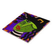 Carreau Sorcière et araignée Art Abstrait d'Halloween (Côté)