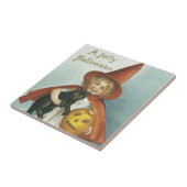 Carreau Sorcière gaie démodée de Halloween petite (Côté)