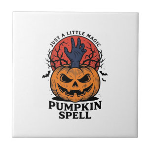 Carreau Sortilège de citrouille vintage Halloween sorcière