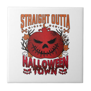Carreau Sortis d'Halloween Town Fantômes de citrouille rou