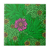 Carreau Souci de William Morris, vert vert et fuchsia (Devant)
