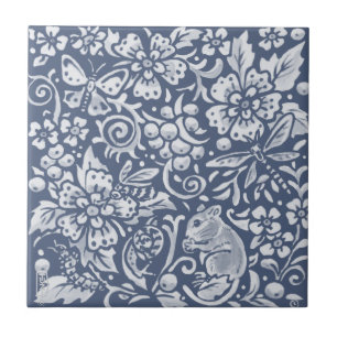 Carreau Souris Bleu Blanc Forêt Forêt Façades animal R