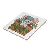 Carreau Souris de Noël dans le panier (Côté)