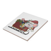 Carreau Souris de Père Noël avec le traîneau (Côté)