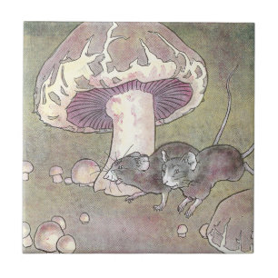 Carreau Souris et champignons