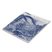 Carreau Sous la mer bleu foncé scène océan octopus murale  (Côté)