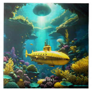 Carreau Sous-marin Imaginaire mignon Plantes de la mer