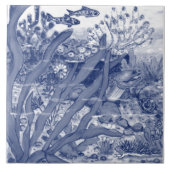 Carreau Sous Mer bleu foncé Océan scénique Poisson Mural P (Devant)