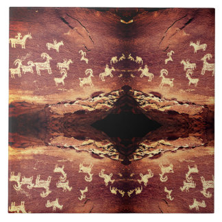 Carreau Southwest Petroglyph Ceramic Tile