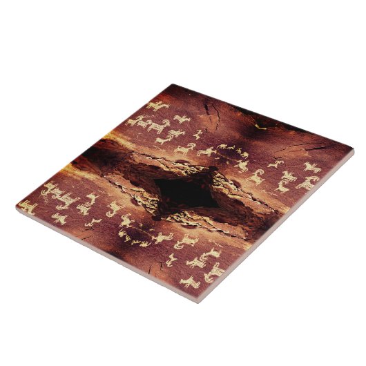 Carreau Southwest Petroglyph Ceramic Tile (Côté)