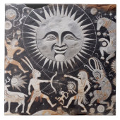 Carreau Southwest Petroglyph Design Animaux Lune Danser (Devant)