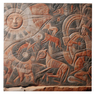 Carreau Southwest Petroglyph Design Animaux Lune Danser