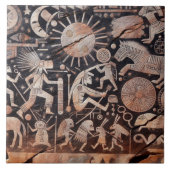 Carreau Southwest Petroglyph Design Animaux Lune Danser (Devant)
