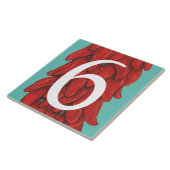 Carreau Southwest Red Chili Pepper House #6 Six Turquoise (Côté)