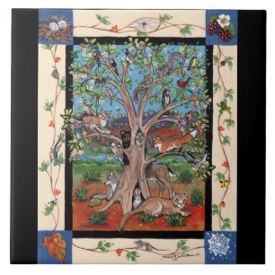 Carreau "Southwest Tree of Life" Quatre saisons, Tile Triv