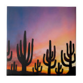Carreau Southwestern Desert Landscape Cactus Sunrise Image (Devant)