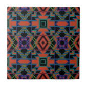 Carreau Southwestern Symmetrical Tiled Pattern Line Art (Devant)